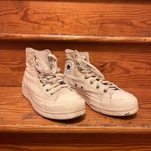 White Platform Converse